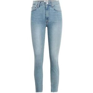 Hudson Jeans Womens High Rise Blair Super Skinny Fray Light Wash